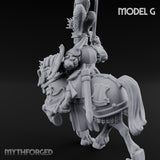 Lance Bearing Plumed Helmed Human Knight on Horseback G Miniature for Dungeons and Dragons, Pathfinder or other TTRPGs