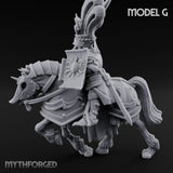 Lance Bearing Plumed Helmed Human Knight on Horseback G Miniature for Dungeons and Dragons, Pathfinder or other TTRPGs