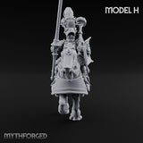 Lance Bearing Plumed Helmed Human Knight on Horseback H Miniature for Dungeons and Dragons, Pathfinder or other TTRPGs