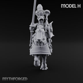 Lance Bearing Plumed Helmed Human Knight on Horseback H Miniature for Dungeons and Dragons, Pathfinder or other TTRPGs