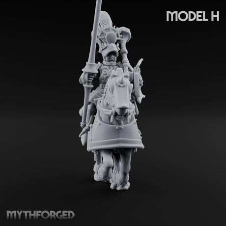Lance Bearing Plumed Helmed Human Knight on Horseback H Miniature for Dungeons and Dragons, Pathfinder or other TTRPGs