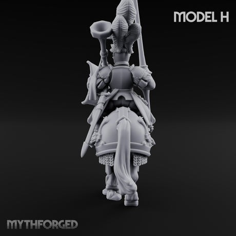 Lance Bearing Plumed Helmed Human Knight on Horseback H Miniature for Dungeons and Dragons, Pathfinder or other TTRPGs