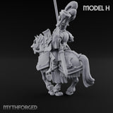 Lance Bearing Plumed Helmed Human Knight on Horseback H Miniature for Dungeons and Dragons, Pathfinder or other TTRPGs