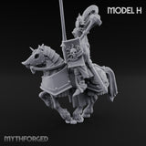 Lance Bearing Plumed Helmed Human Knight on Horseback H Miniature for Dungeons and Dragons, Pathfinder or other TTRPGs