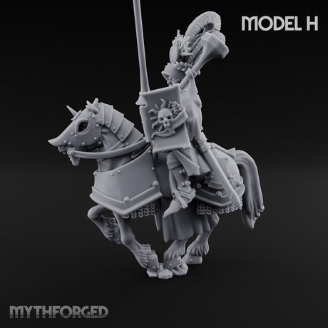 Lance Bearing Plumed Helmed Human Knight on Horseback H Miniature for Dungeons and Dragons, Pathfinder or other TTRPGs