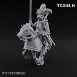Lance Bearing Plumed Helmed Human Knight on Horseback H Miniature for Dungeons and Dragons, Pathfinder or other TTRPGs