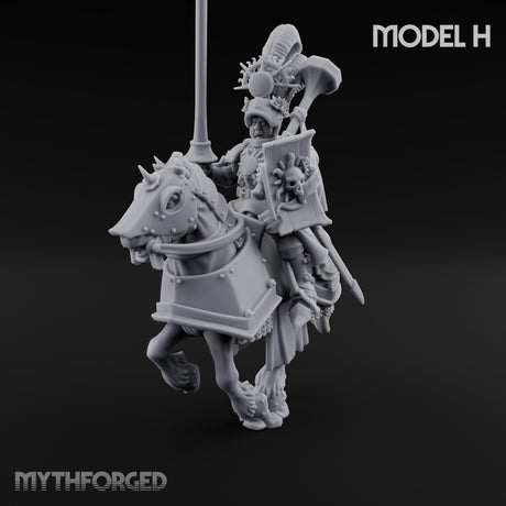 Lance Bearing Plumed Helmed Human Knight on Horseback H Miniature for Dungeons and Dragons, Pathfinder or other TTRPGs