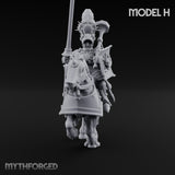 Lance Bearing Plumed Helmed Human Knight on Horseback H Miniature for Dungeons and Dragons, Pathfinder or other TTRPGs
