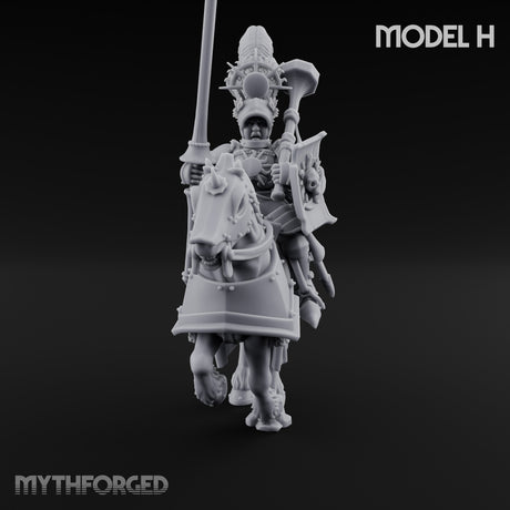 Lance Bearing Plumed Helmed Human Knight on Horseback H Miniature for Dungeons and Dragons, Pathfinder or other TTRPGs