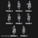 Lance Bearing Plumed Helmed Human Knights on Horseback Miniature for Dungeons and Dragons, Pathfinder or other TTRPGs