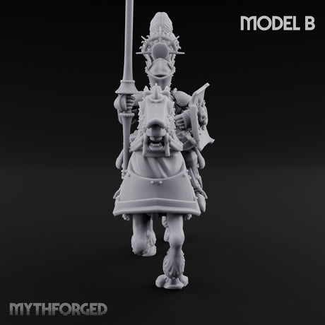Lance Bearing Plumed Helmed Human Knights on Horseback Miniature for Dungeons and Dragons, Pathfinder or other TTRPGs