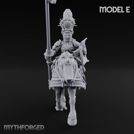 Lance Bearing Plumed Helmed Human Knights on Horseback Miniature for Dungeons and Dragons, Pathfinder or other TTRPGs