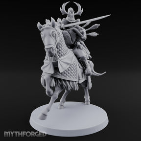 Lance Levelling Human Mounted Lord Miniature for Dungeons and Dragons, Pathfinder or other TTRPGs