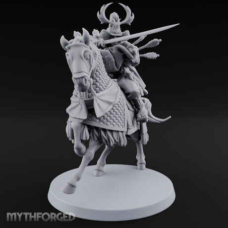 Lance Levelling Human Mounted Lord Miniature for Dungeons and Dragons, Pathfinder or other TTRPGs