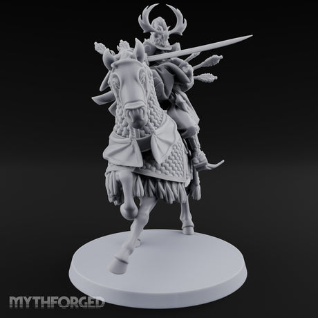 Lance Levelling Human Mounted Lord Miniature for Dungeons and Dragons, Pathfinder or other TTRPGs