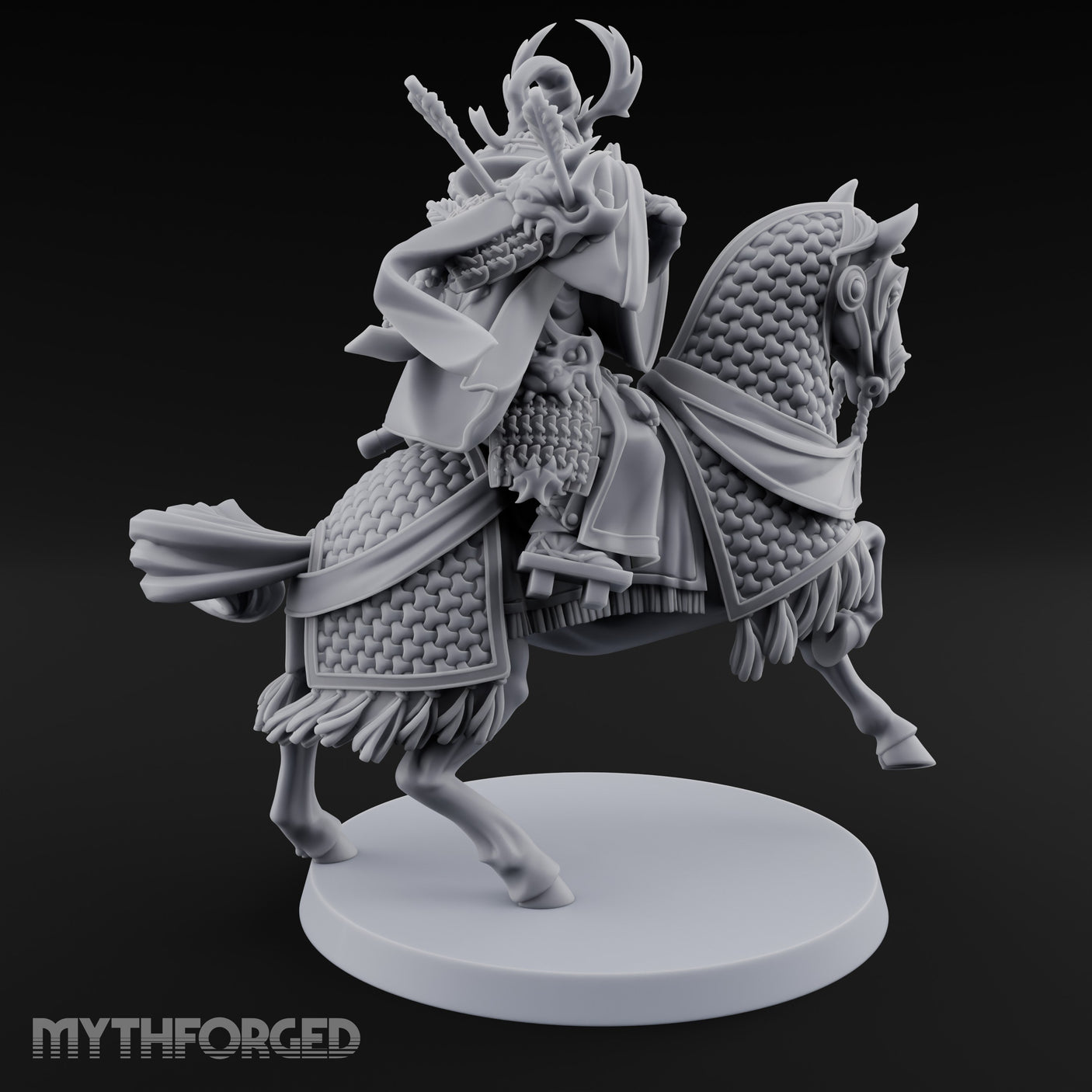 Lance Levelling Human Mounted Lord Miniature for Dungeons and Dragons, Pathfinder or other TTRPGs