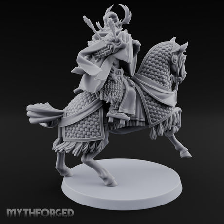 Lance Levelling Human Mounted Lord Miniature for Dungeons and Dragons, Pathfinder or other TTRPGs