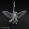 Lance Raised Chalice Bearing Human Knight on Pegasus Miniature for Dungeons and Dragons, Pathfinder or other TTRPGs