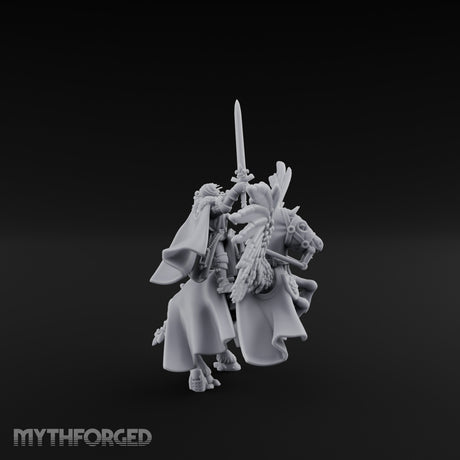 Lance Raised Chalice Bearing Human Knight on Pegasus Miniature for Dungeons and Dragons, Pathfinder or other TTRPGs
