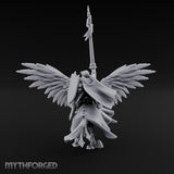 Lance Raised Chalice Bearing Human Knight on Pegasus Miniature for Dungeons and Dragons, Pathfinder or other TTRPGs