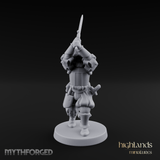 Sword Held High Human Landsknecht Miniature for Dungeons and Dragons, Pathfinder or other TTRPGs