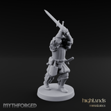 Sword Held High Human Landsknecht Miniature for Dungeons and Dragons, Pathfinder or other TTRPGs
