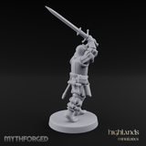 Sword Held High Human Landsknecht Miniature for Dungeons and Dragons, Pathfinder or other TTRPGs