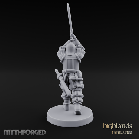 Sword Held High Human Landsknecht Miniature for Dungeons and Dragons, Pathfinder or other TTRPGs