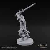 Sword Held High Human Landsknecht Miniature for Dungeons and Dragons, Pathfinder or other TTRPGs