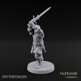 Sword Held High Human Landsknecht Miniature for Dungeons and Dragons, Pathfinder or other TTRPGs