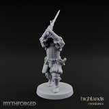 Sword Held High Human Landsknecht Miniature for Dungeons and Dragons, Pathfinder or other TTRPGs