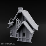 Lantern-Arched Timber-Framed Half-Timbered Townhouse Miniature for Dungeons and Dragons, Pathfinder or other TTRPGs