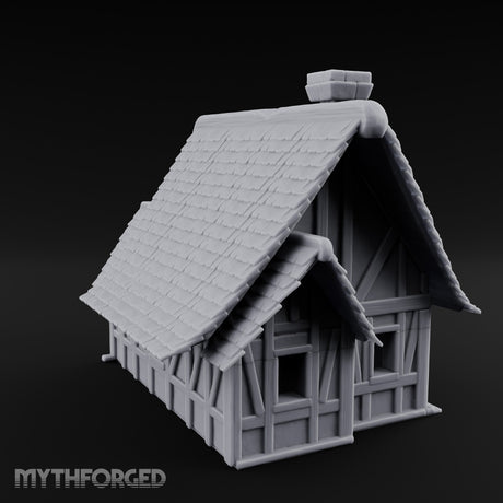 Lantern-Arched Timber-Framed Half-Timbered Townhouse Miniature for Dungeons and Dragons, Pathfinder or other TTRPGs
