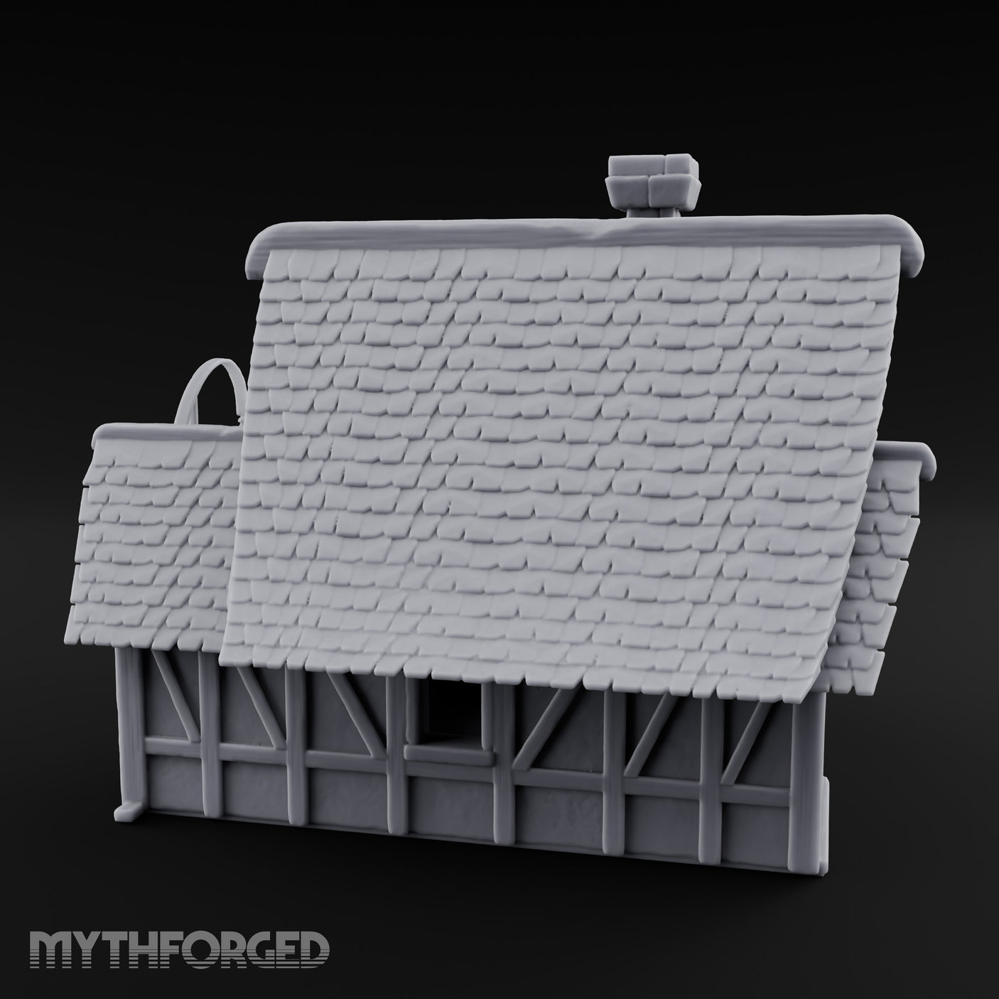 Lantern-Arched Timber-Framed Half-Timbered Townhouse Miniature for Dungeons and Dragons, Pathfinder or other TTRPGs