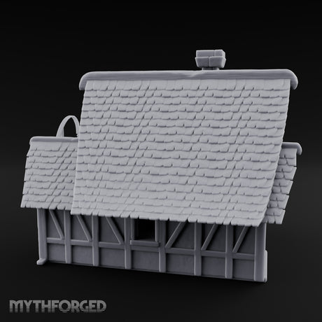 Lantern-Arched Timber-Framed Half-Timbered Townhouse Miniature for Dungeons and Dragons, Pathfinder or other TTRPGs