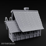 Lantern-Arched Timber-Framed Half-Timbered Townhouse Miniature for Dungeons and Dragons, Pathfinder or other TTRPGs