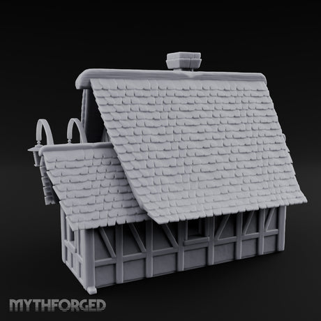 Lantern-Arched Timber-Framed Half-Timbered Townhouse Miniature for Dungeons and Dragons, Pathfinder or other TTRPGs
