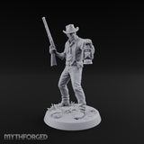 Lantern Carrying Human Gunslinger Miniature for Dungeons and Dragons, Pathfinder or other TTRPGs