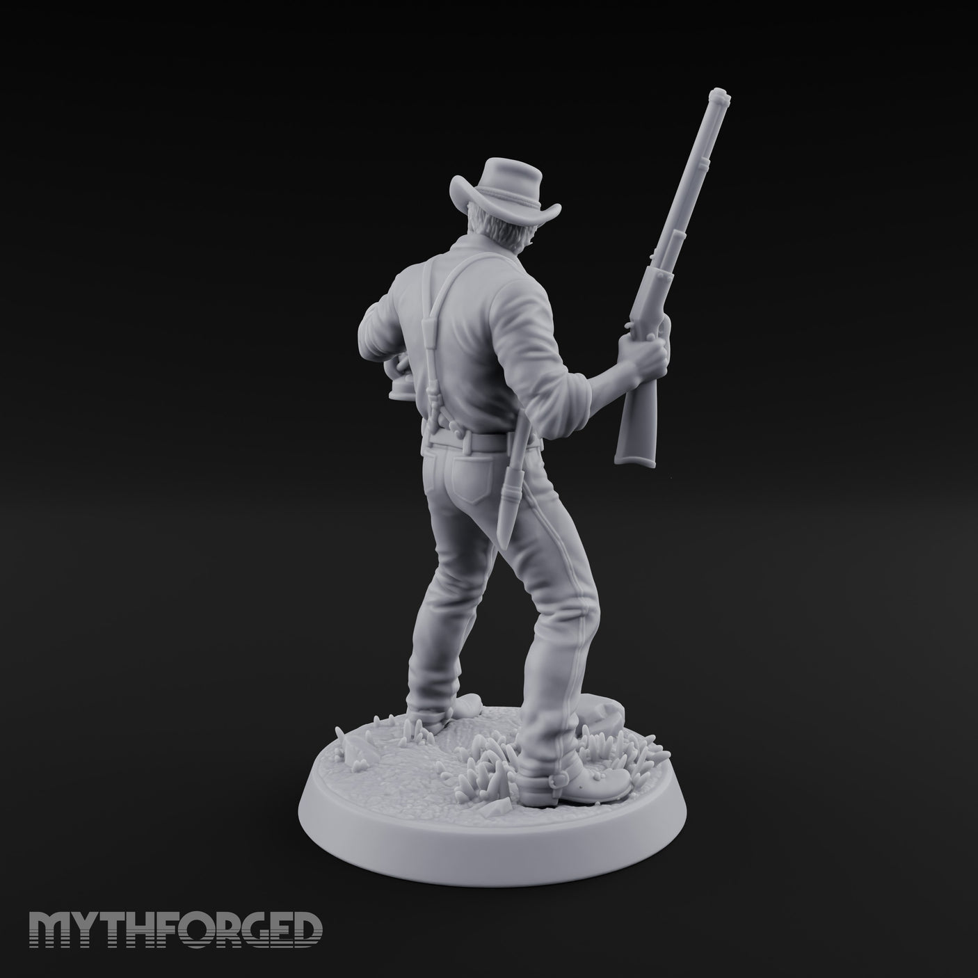 Lantern Carrying Human Gunslinger Miniature for Dungeons and Dragons, Pathfinder or other TTRPGs