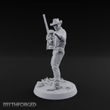 Lantern Carrying Human Gunslinger Miniature for Dungeons and Dragons, Pathfinder or other TTRPGs