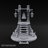 Lantern-Flanked Skull-Strewn Hillside Bell Stand Miniature for Dungeons and Dragons, Pathfinder or other TTRPGs