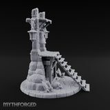 Lantern-Flanked Skull-Strewn Hillside Bell Stand Miniature for Dungeons and Dragons, Pathfinder or other TTRPGs