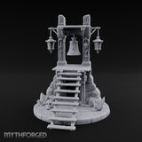 Lantern-Flanked Skull-Strewn Hillside Bell Stand Miniature for Dungeons and Dragons, Pathfinder or other TTRPGs