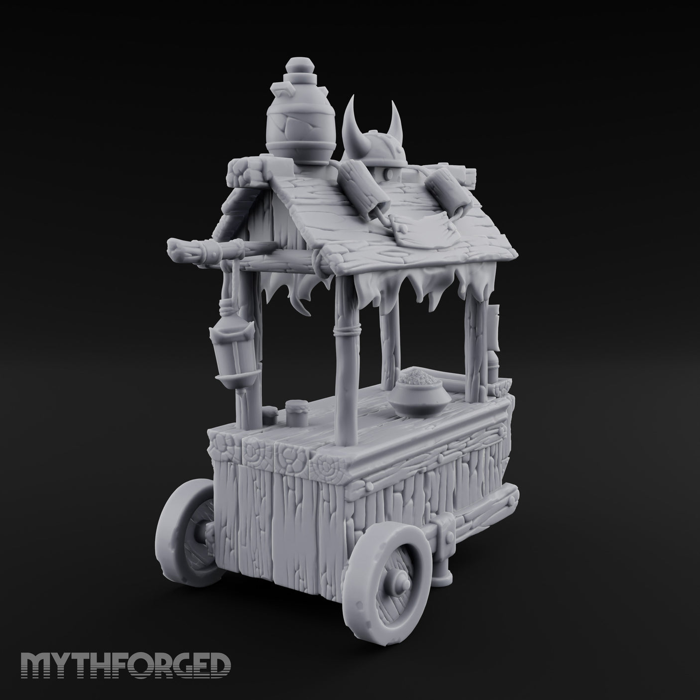 Lantern-Hung Helmet-Topped Goblin Market Cart gallery 2