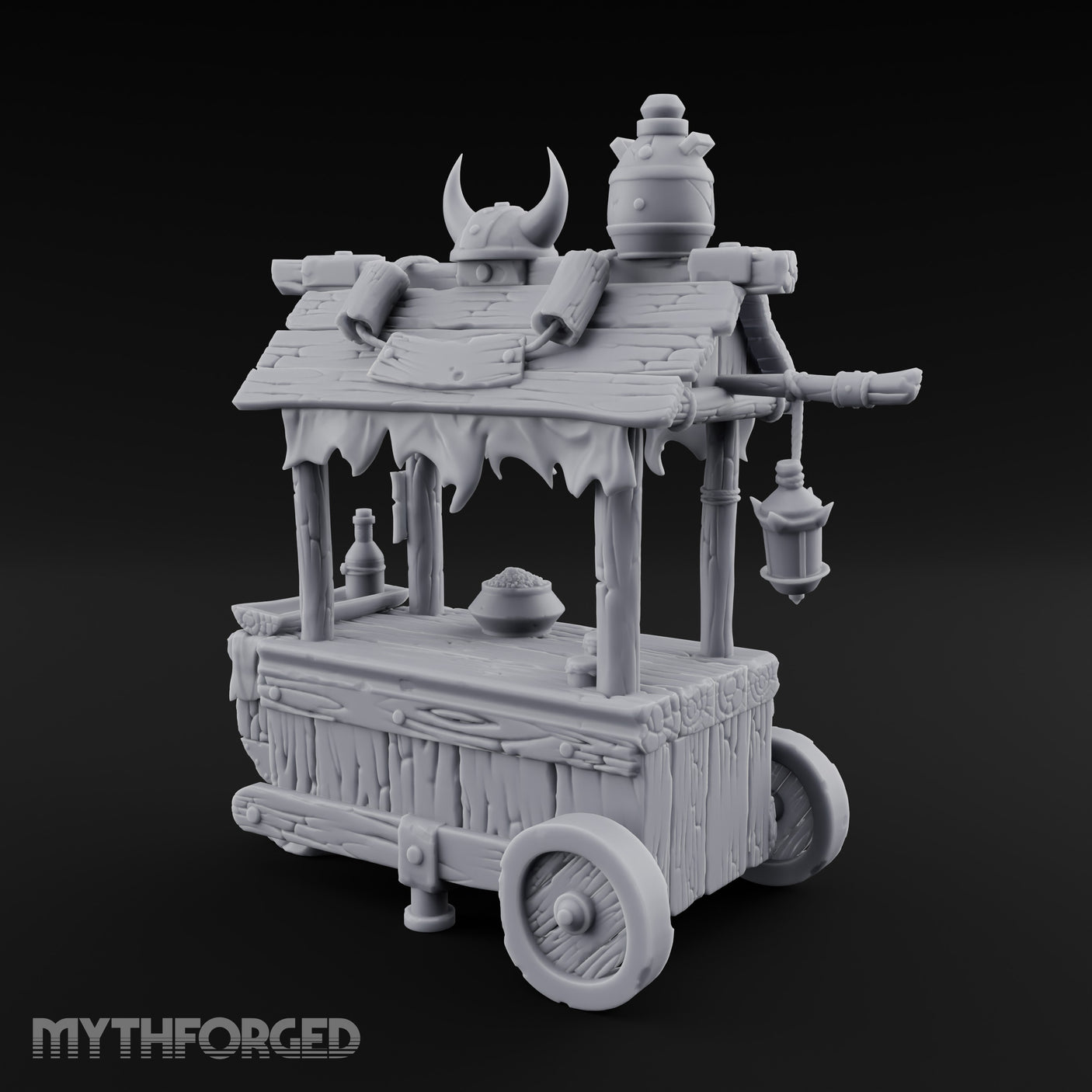 Lantern-Hung Helmet-Topped Goblin Market Cart gallery 4