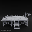 Lantern-Hung Ladder-Accessed Raised Dockside Platform Miniature for Dungeons and Dragons, Pathfinder or other TTRPGs