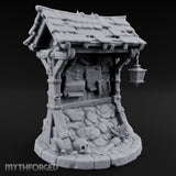 Lantern-Hung Skull-Scattered Necromancer Notice Board Stall Miniature for Dungeons and Dragons, Pathfinder or other TTRPGs