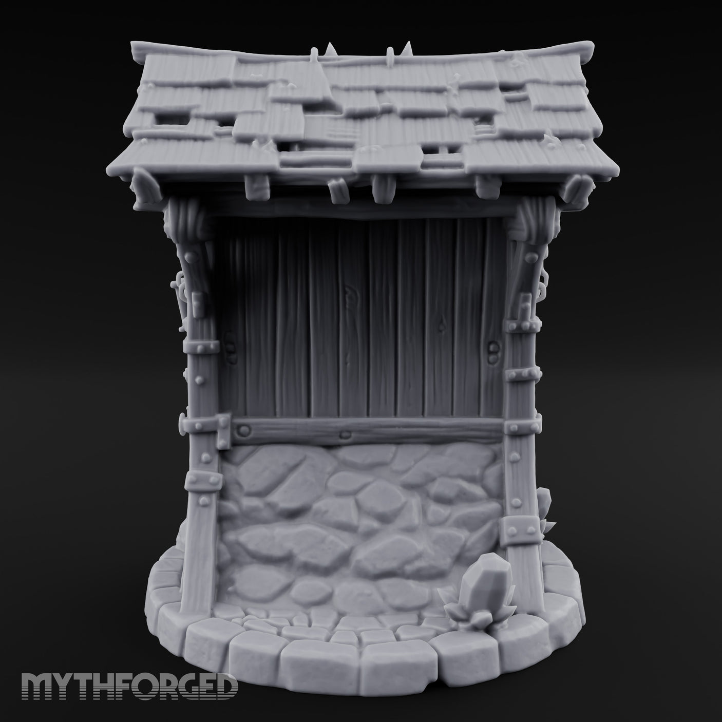 Lantern-Hung Skull-Scattered Necromancer Notice Board Stall Miniature for Dungeons and Dragons, Pathfinder or other TTRPGs