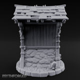 Lantern-Hung Skull-Scattered Necromancer Notice Board Stall Miniature for Dungeons and Dragons, Pathfinder or other TTRPGs