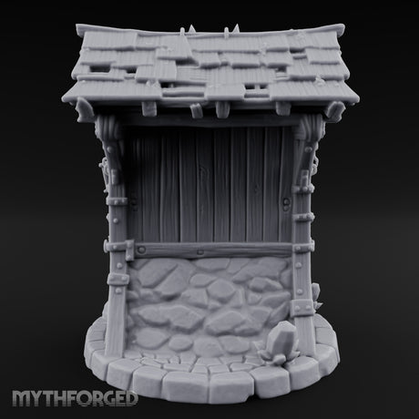 Lantern-Hung Skull-Scattered Necromancer Notice Board Stall Miniature for Dungeons and Dragons, Pathfinder or other TTRPGs
